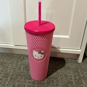 🆕 Hello Kitty Pink Studded Tumbler (New - never used)